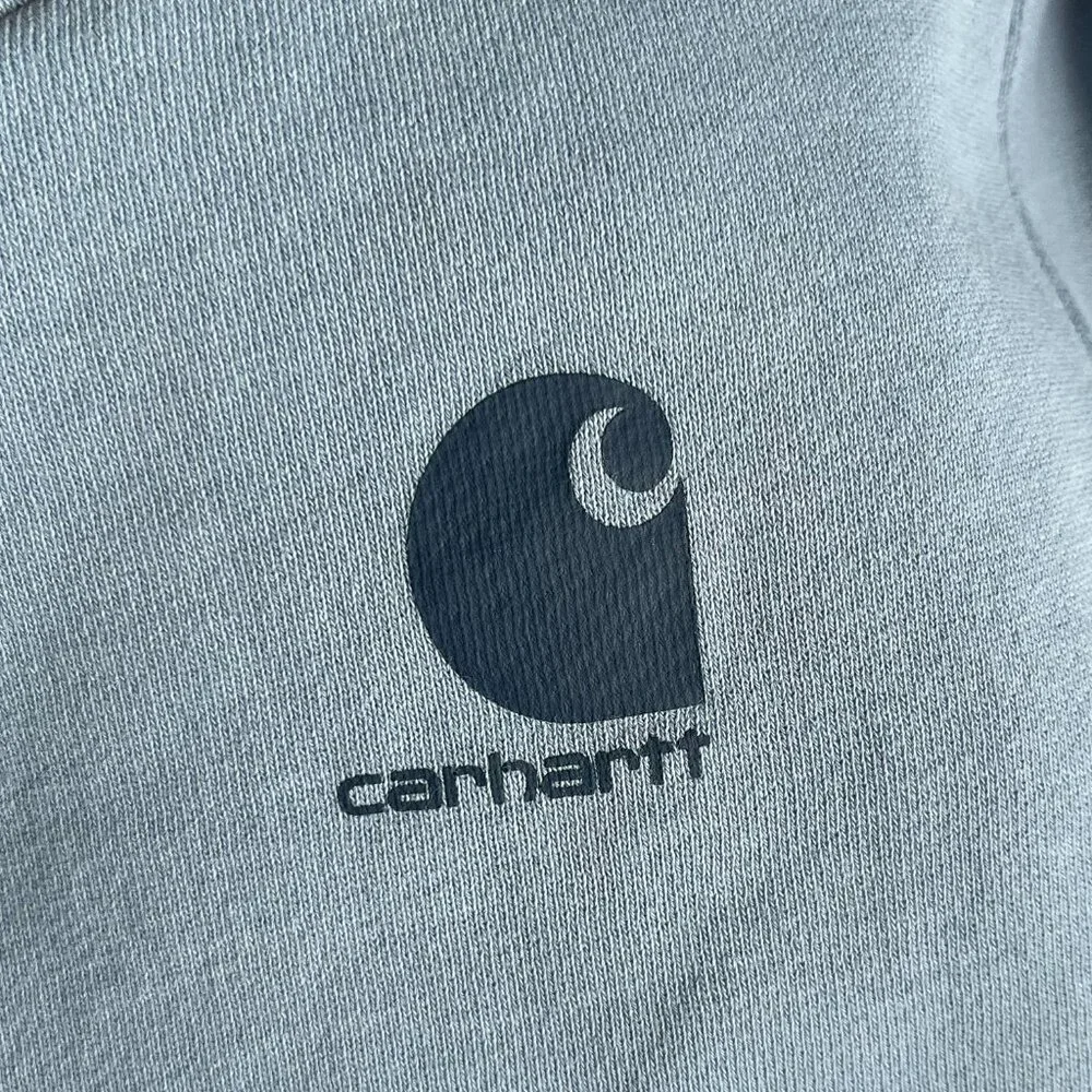 Carhartt light blue logo hoodie 5